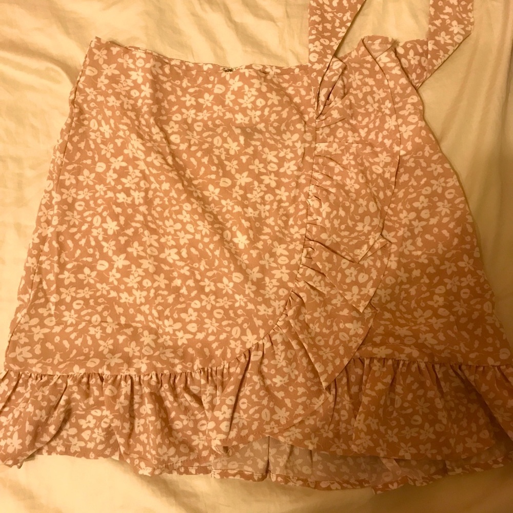 Cute Floral Light Pink Skirt